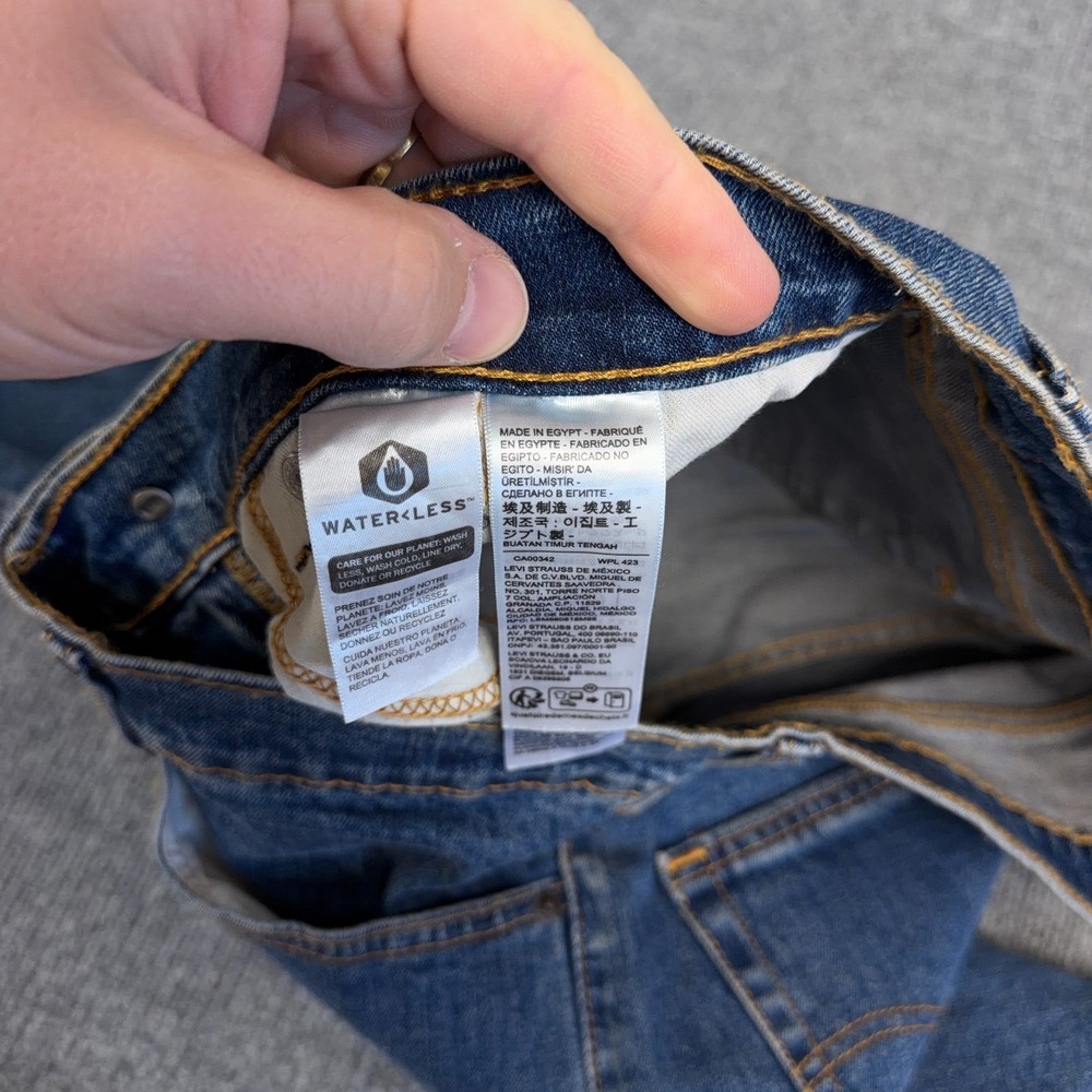 Levis 505 Jeans Men 35x32 Blue Medium Wash Stretch Denim Regular Straight NEW - Picture 8 of 12